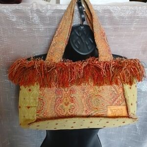 Zag Bag Designs  Purse Olive & Rust Cloth unusual design